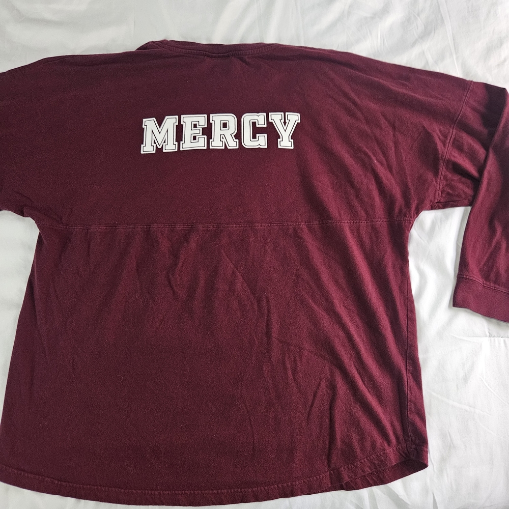 MERCY J. America XXL Burgundy Long Sleeve Shirt EUC